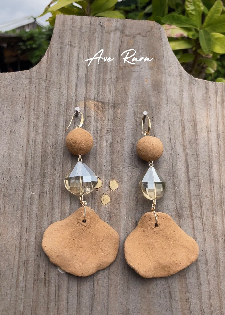 Aretes hojita de cristal