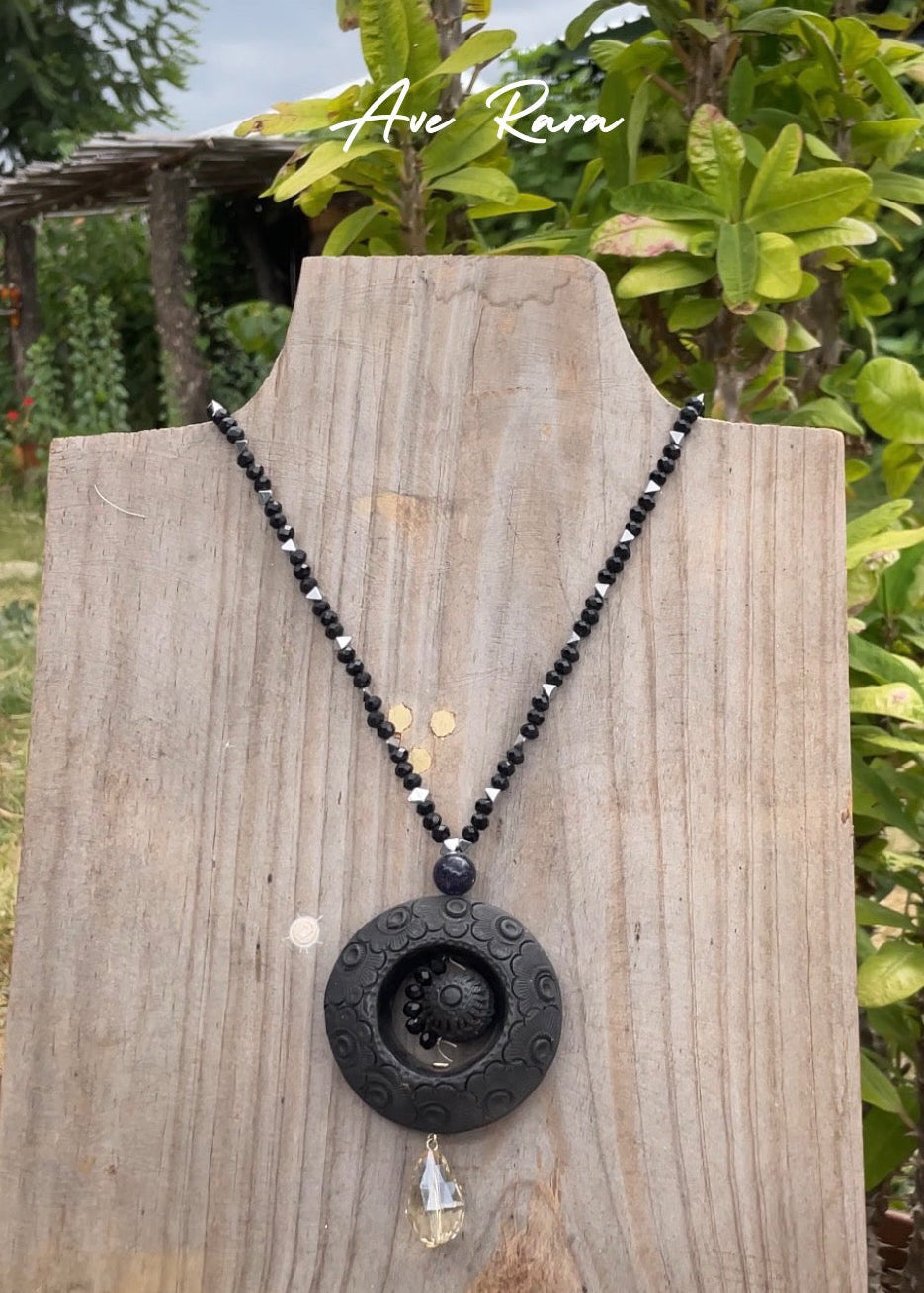 Collar doble circulo floral