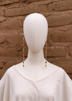 Aretes hematita dorados