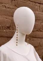 Aretes hematita dorados