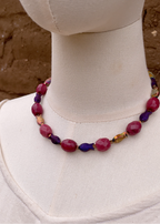 Collar de peces y cristales circulares