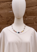 Collar de peces cristalinos tornasol con dije bolita