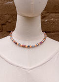 Collar peces intercalados con bolitas melón