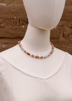 Collar peces intercalados con bolitas melón