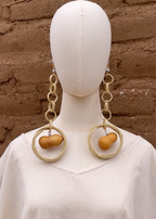 Aretes de carrizo con bule