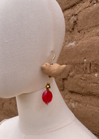 Aretes de pajaritos en barro rojo